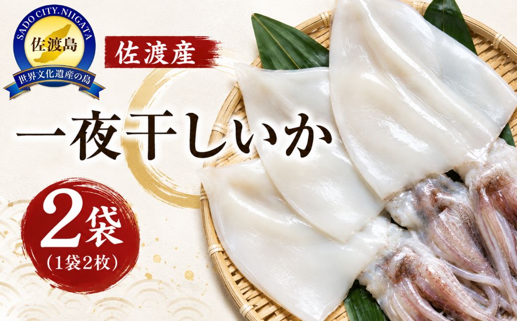 干物 イカ 佐渡産 4枚 ( 1袋2枚 × 2 ) 一夜干しいか