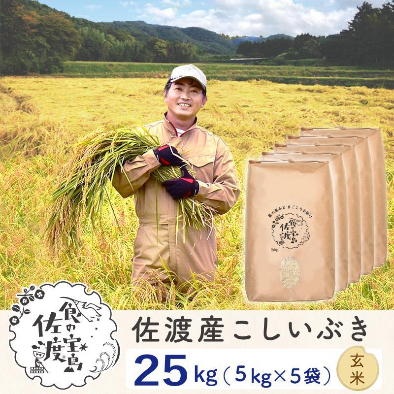 佐渡島産 こしいぶき 玄米25kg(5kg×5袋）【令和5年産】〜農薬5割減〜