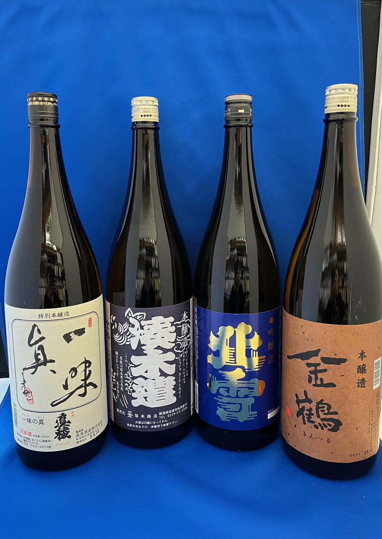 佐渡の酒を一升瓶で！本醸造・吟醸酒　1.8L×4本