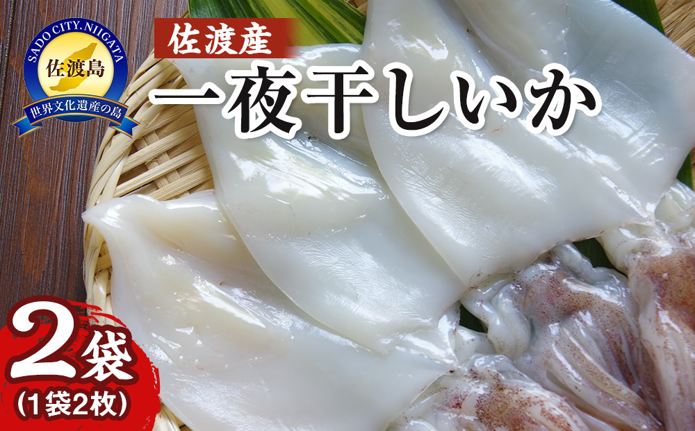 干物 イカ 佐渡産 4枚 ( 1袋2枚 × 2 ) 一夜干しいか