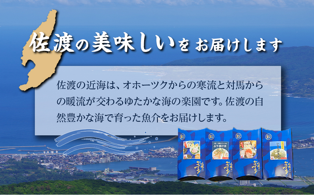 佐渡のごっつお　厳選海鮮丼4食・干物セット