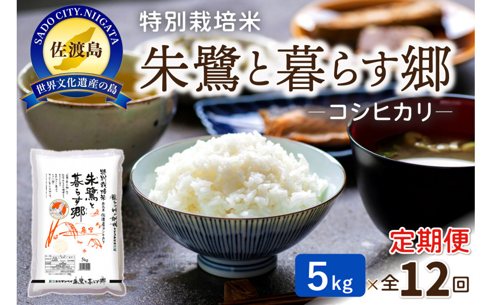 【12ヶ月連続お届け】佐渡産コシヒカリ 朱鷺と暮らす郷（5kg）