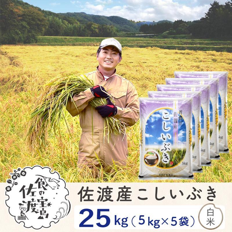 佐渡島産 こしいぶき 白米25kg(5kg×5袋）【令和5年産】〜農薬5割減〜