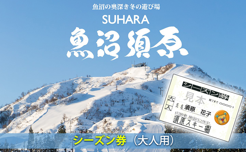 須原スキー場 シーズン券（大人用） チケット 入場券 優待券 体験 