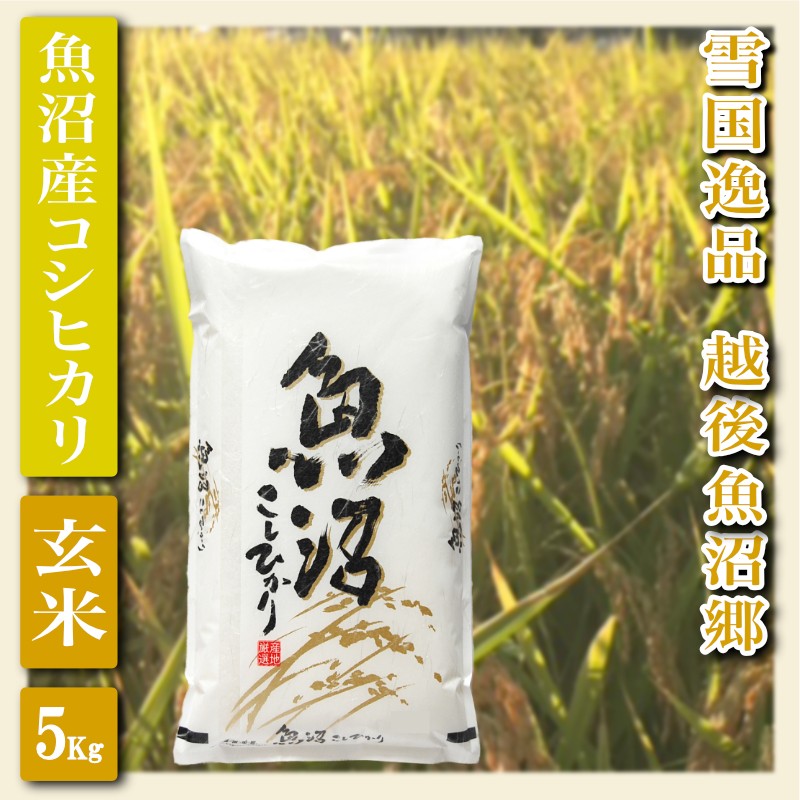 令和7年産【雪国逸品 玄米5Kg】越後魚沼郷 魚沼産コシヒカリ お米 ブランド米 銘柄米 ご飯 おにぎり お弁当 和食 産地直送 香り つや 粘り
