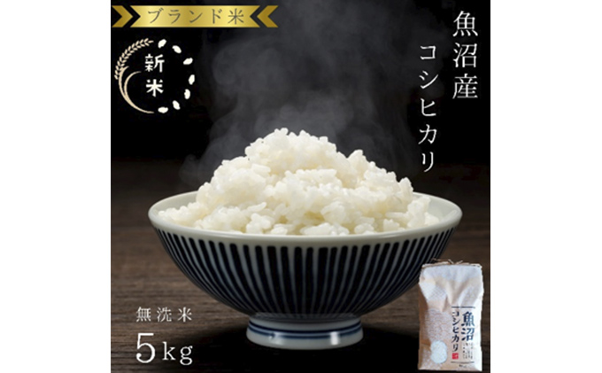 【令和6年産　新米先行受付】令和6年産 ブランド米 魚沼産コシヒカリ 無洗米 5kg 米 コメ こめ お米 おこめ 白米 こしひかり 新潟県産 人気 お取り寄せ