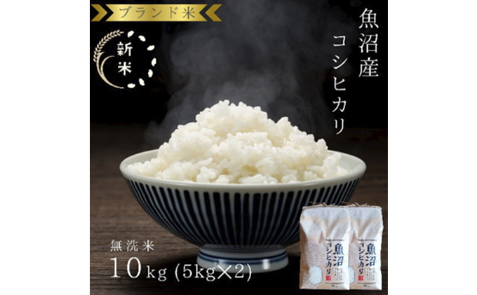 【令和6年産　新米先行受付】令和6年産 ブランド米 魚沼産コシヒカリ 無洗米 10kg（5kg×2袋） 米 コメ こめ お米 おこめ 白米 こしひかり 新潟県産 人気 お取り寄せ