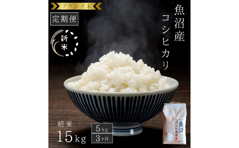 【定期便：精米5kg×3ヶ月】ブランド米 魚沼産コシヒカリ 米 コメ こめ お米 おこめ 白米 こしひかり 新潟県産 人気 お取り寄せ