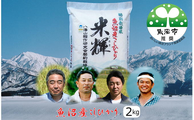 先行予約 令和8年産  【新潟県認証・特別栽培米】魚沼産こしひかり(精米)２kg お米 コシヒカリ