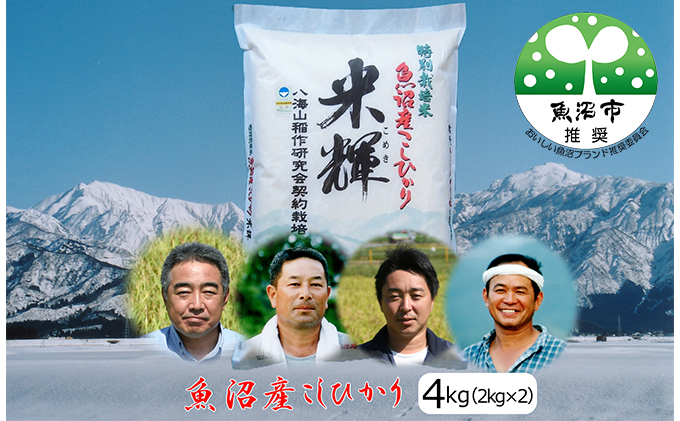 先行予約 令和8年産【新潟県認証・特別栽培米】魚沼産こしひかり(精米)４kg(2kg×2) お米 コシヒカリ