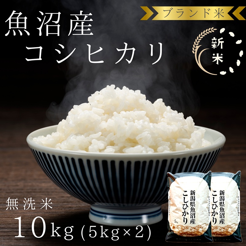 先行予約 令和8年産 ブランド米 魚沼産コシヒカリ 無洗米 10kg（5kg×2袋） お米