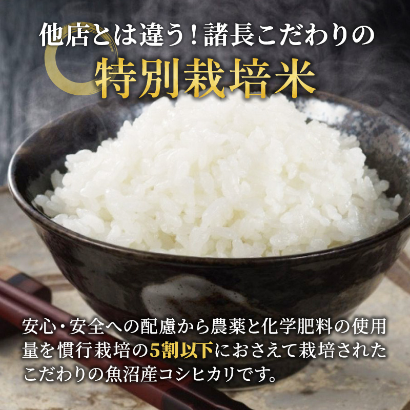 【特別栽培米】お米アドバイザー厳選　魚沼産コシヒカリ（精米）10kg（5kg×2）3ヶ月連続