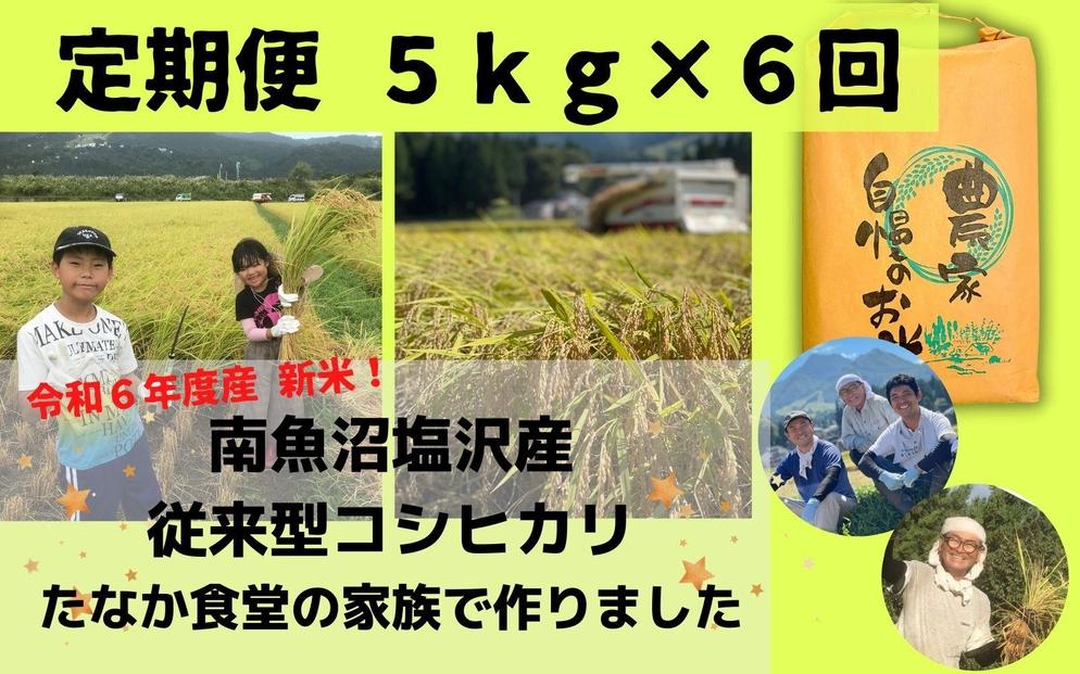 南魚沼塩沢産　従来型コシヒカリ　白米５ｋｇ×６回（定期便）（令和６年度新米スタート）