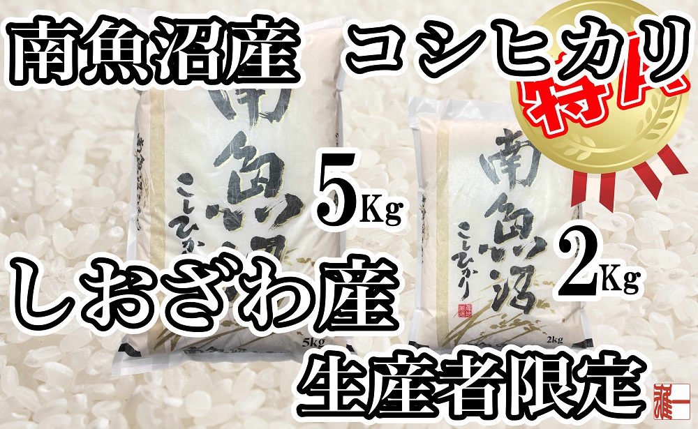 生産者限定 契約栽培 南魚沼しおざわ産コシヒカリ20Kg（５Kg ×4袋）