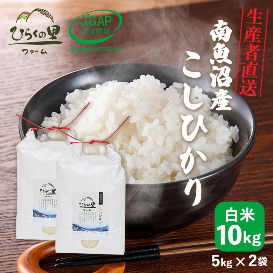 【令和6年産新米予約】最高金賞 南魚沼産コシヒカリ 白米5kg×2 もっちり甘い！ ひらくの里ファーム