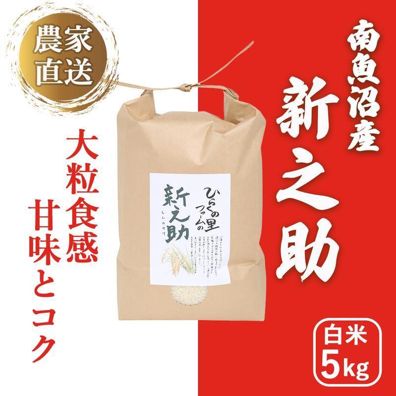 【令和6年産新米予約】南魚沼産新之助 白米5kg きらめく大粒！ ひらくの里ファーム