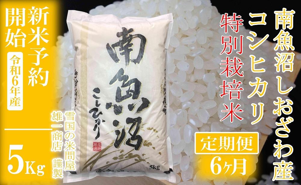 【新米予約・令和6年産】定期便6ヶ月：精米5Kg ※特別栽培※生産者限定 南魚沼しおざわ産コシヒカリ