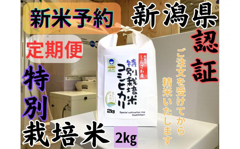 【令和8年産・新米予約・定期便】安心安全の新潟県南魚沼産特別栽培米コシヒカリ　2kg×３か月　新潟県認証【定期便 銘柄米 ブランド米 精米 こしひかり コシヒカリ】【2026年10月上旬より1ヶ月以内に順次発送予定】