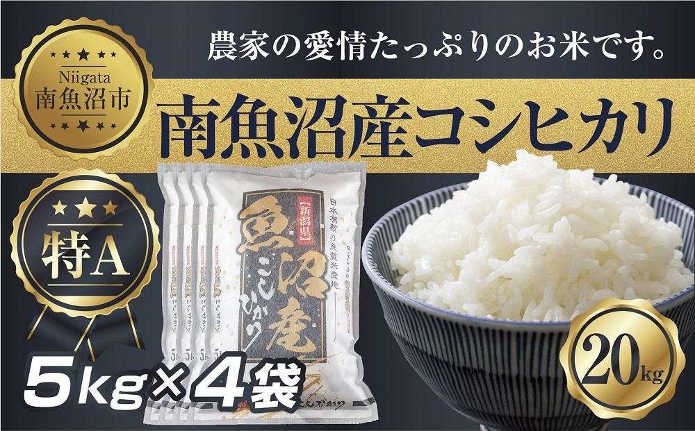 【令和7年産】 新潟県 南 魚沼産 コシヒカリ お米 5kg ×4袋 計20kg（お米の美味しい炊き方ガイド付き）【銘柄米 ブランド米 精米 こしひかり コシヒカリ 魚沼産 新潟米 産地直送 お米 米 こめ コメ ご飯 御飯 ごはん】