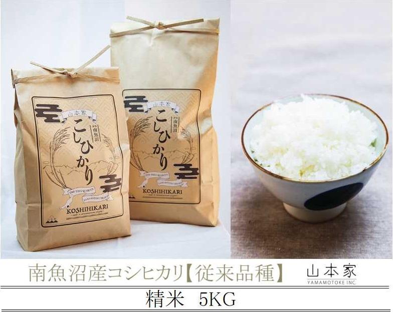 【Ｒ7年産】南魚沼産コシヒカリ精米5kg 山本家【従来品種】