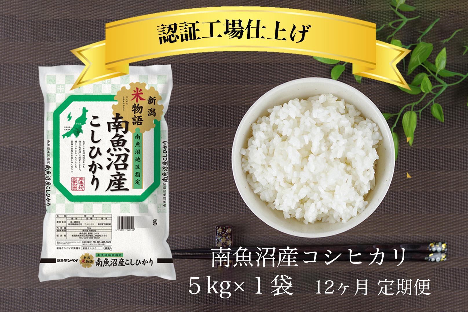 【定期便】令和6年産 南魚沼産コシヒカリ 5kg 12ヶ月連続