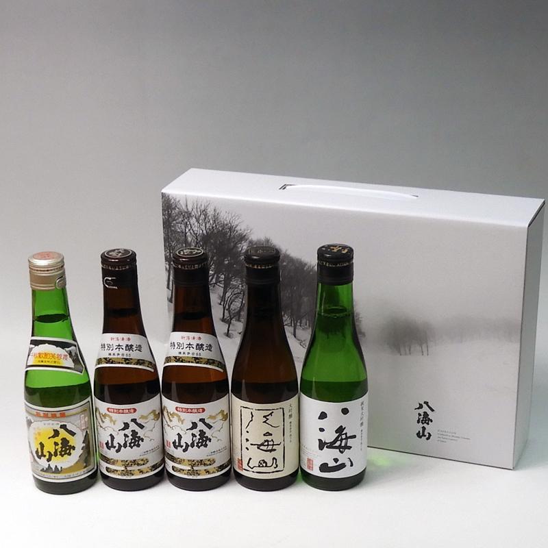日本酒 八海山 清酒・特別本醸造・大吟醸・純米大吟醸　300ml×5本セット