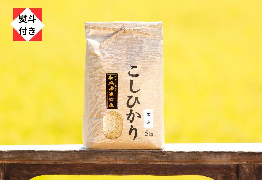 【のし付き】【令和5年産】南魚沼産コシヒカリ（玄米5kg）新潟県 特A地区の美味しいお米。