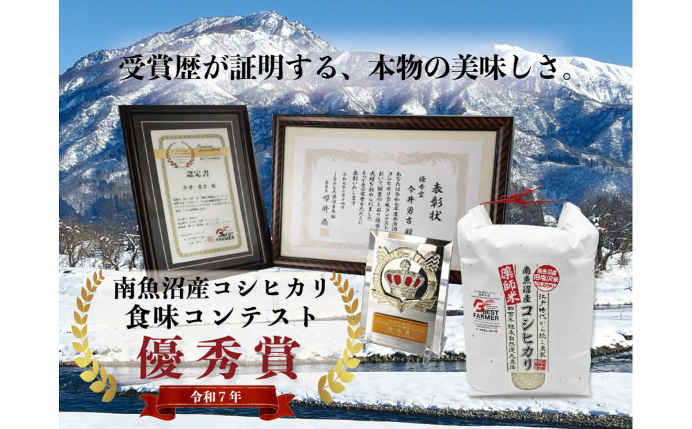 【南魚沼市食味コンテスト優秀賞】南魚沼産コシヒカリ 白米10kg(5kg×2袋)｜薬師米（農家直送）令和7年産