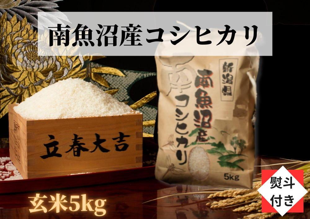 【のし付き】【令和5年産】【高級】南魚沼産こしひかり玄米（5kg）新潟県 特A地区の美味しいお米。