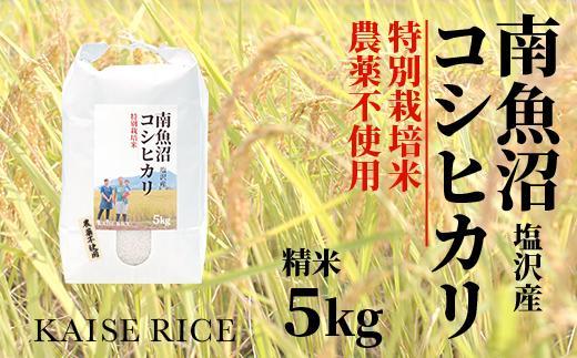 【令和7年産】南魚沼産塩沢コシヒカリ【従来品種】（農薬不使用）精米５ｋｇ