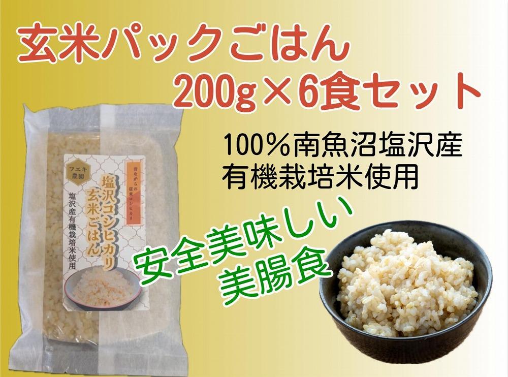  南魚沼産コシヒカリ 玄米パックごはん　200g×６食セット