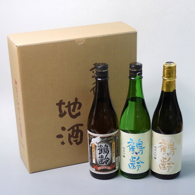 日本酒 鶴齢 純米・純米吟醸・純米大吟醸 720ml×3本セット