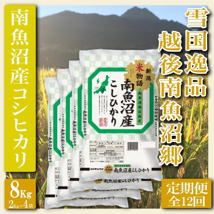 【令和7年産】【定期便 精米８Kg×全12回】雪国逸品 越後南魚沼郷 南魚沼産コシヒカリ