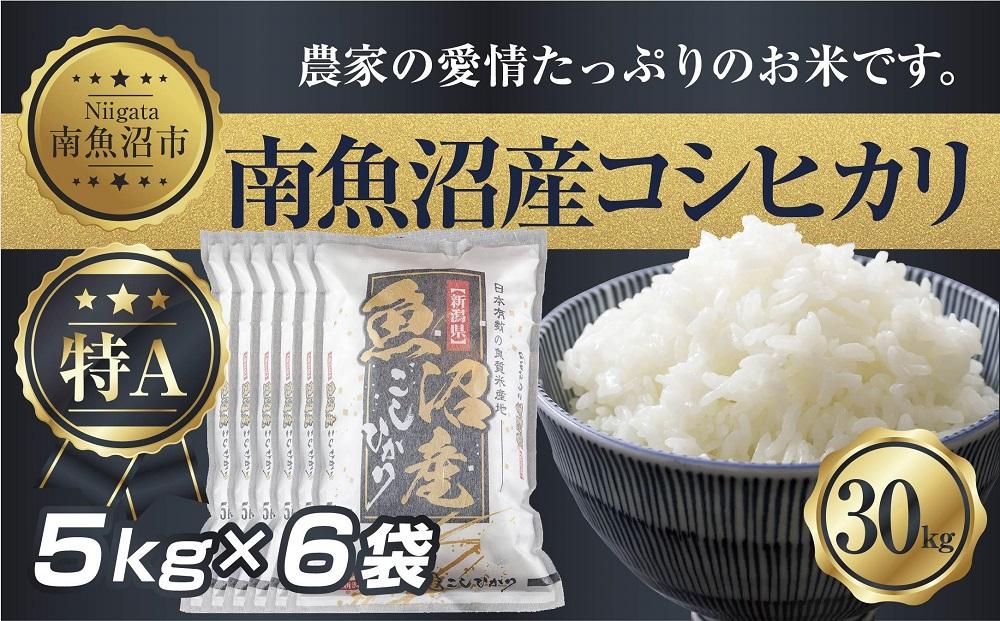 【令和7年産】 新潟県 南 魚沼産 コシヒカリ お米 5kg ×6袋 計30kg（お米の美味しい炊き方ガイド付き）