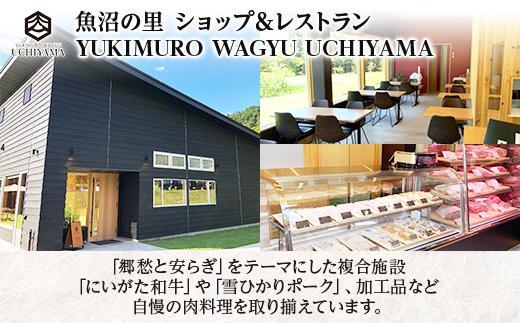 ハンバーグ 150g 2個 計300g ＆ 豚肩ロース 130g 2枚 計260g にいがた和牛 雪ひかりポーク 黒毛和牛 国産 肉 牛肉 豚肉 新潟県 南魚沼市 冷凍 YUKIMURO WAGYU UCHIYAMA 内山肉店