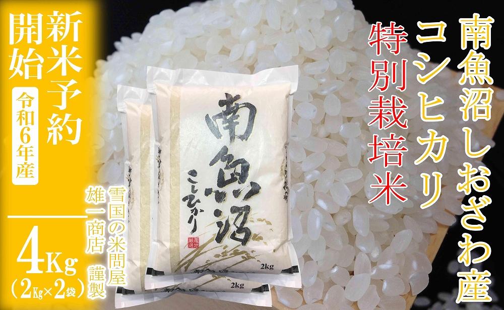 【新米予約・令和6年産】精米4Kg ※特別栽培※生産者限定 南魚沼しおざわ産コシヒカリ