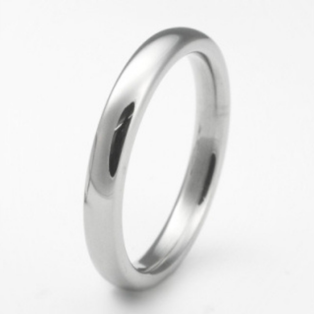 純チタン甲丸リング(幅3mm)15号