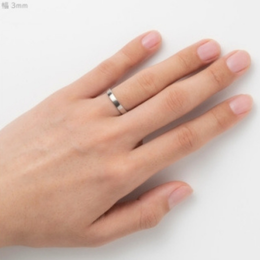 【セミオーダー】純チタン平打リング