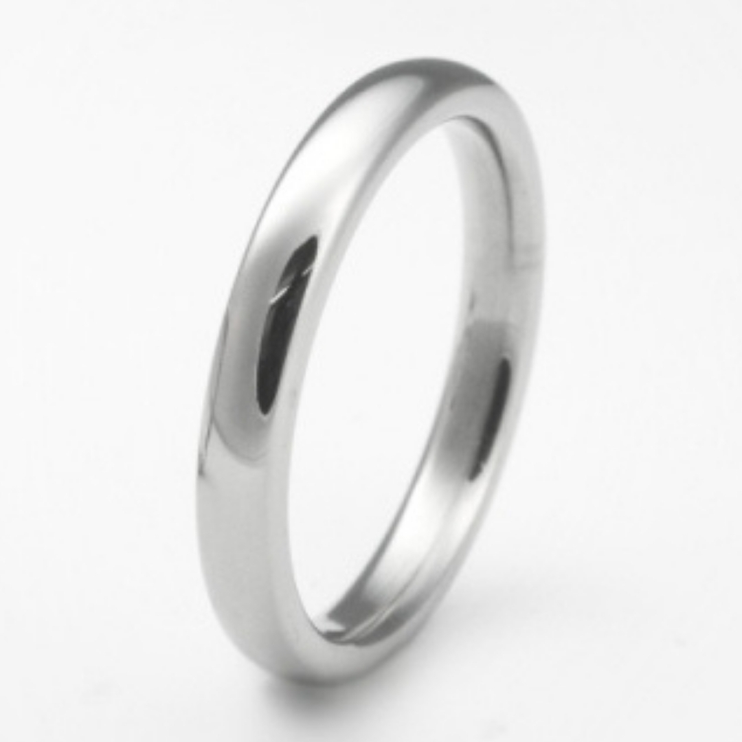 純チタン甲丸リング(幅3mm)10号