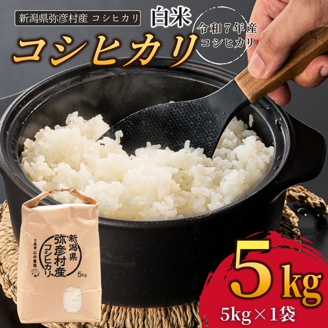 新潟県弥彦村石井農園 令和7年産コシヒカリ【白米 5kg】
