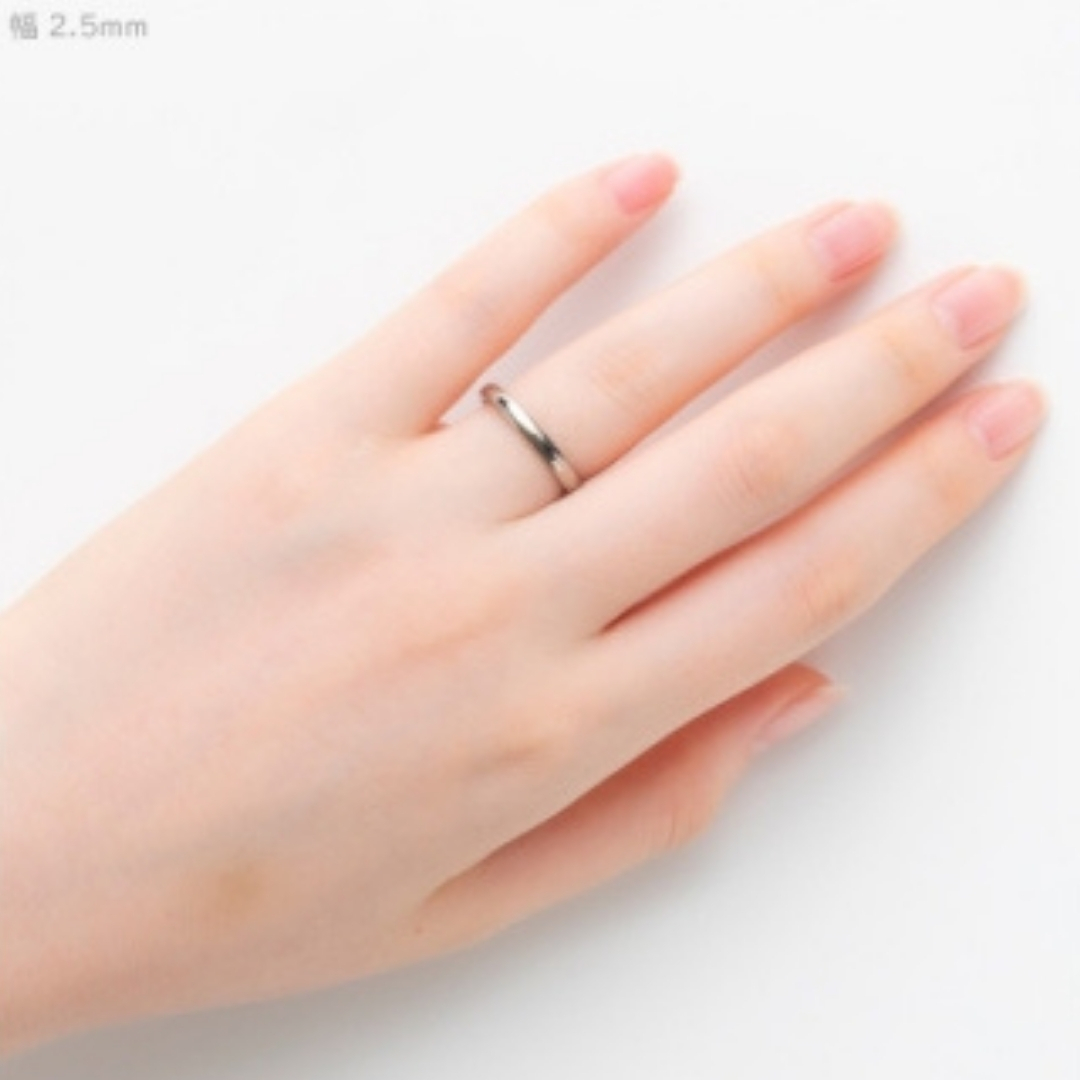 純チタン甲丸リング(幅3mm)8号