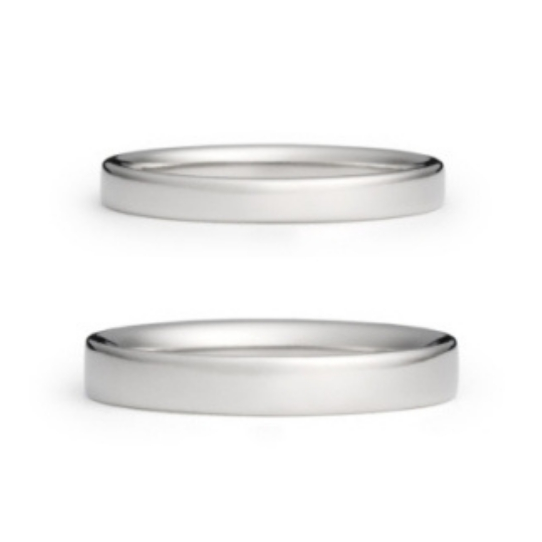 【セミオーダー】純チタン甲丸リング・ペア