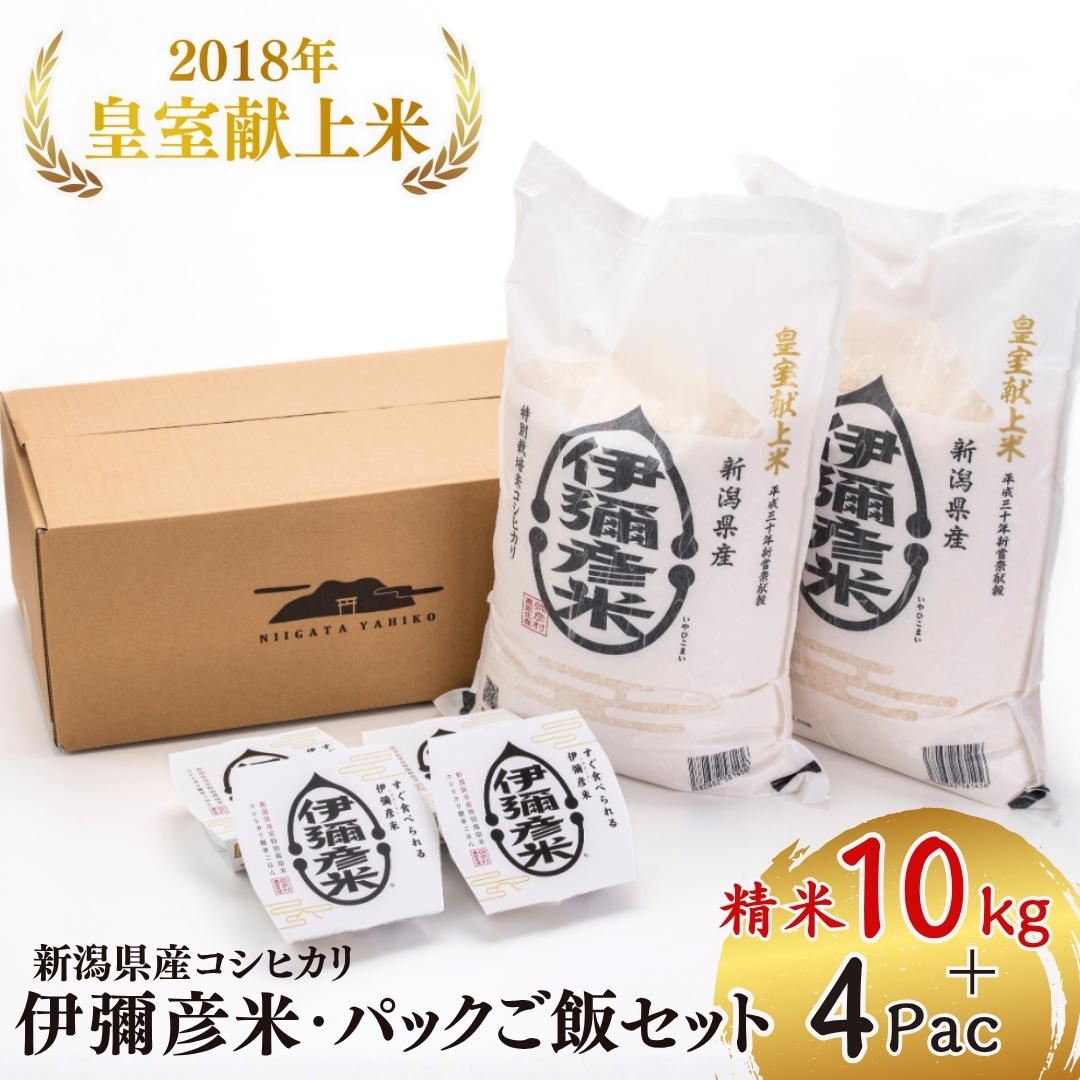 【伊彌彦米とパックごはんセット】精米5kg×2袋 パックごはん4パック