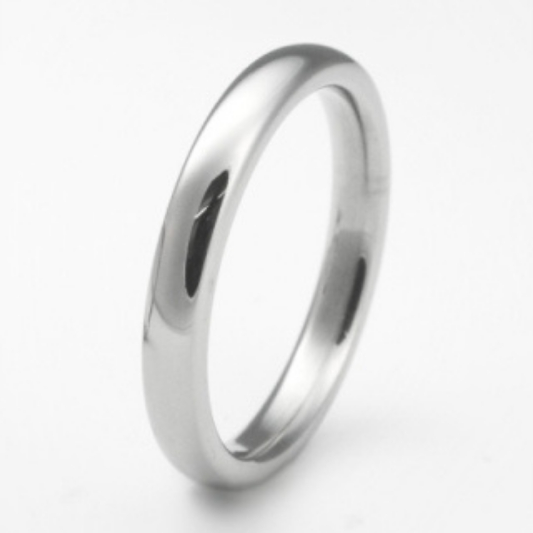 純チタン甲丸リング(幅3mm)8号