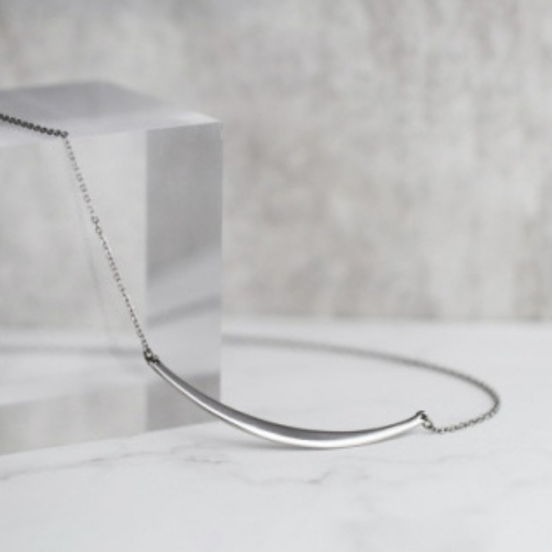 純チタンバーネックレス(カーブプレート)42cm