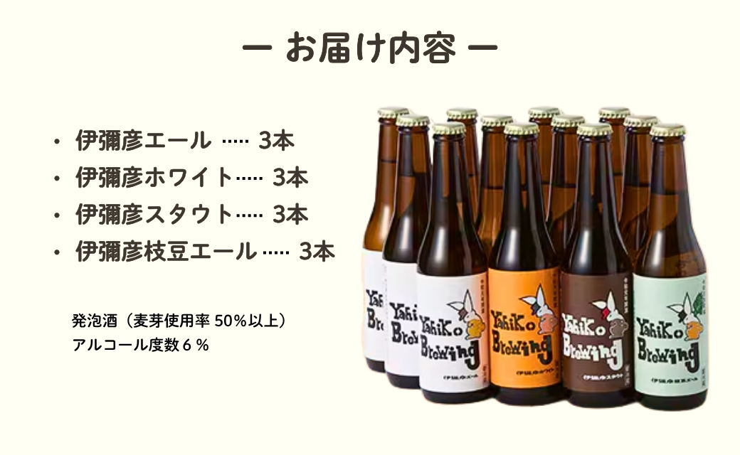 弥彦ブリューイング 4種飲み比べ12本セット クラフトビール(発泡酒)新潟県 弥彦村