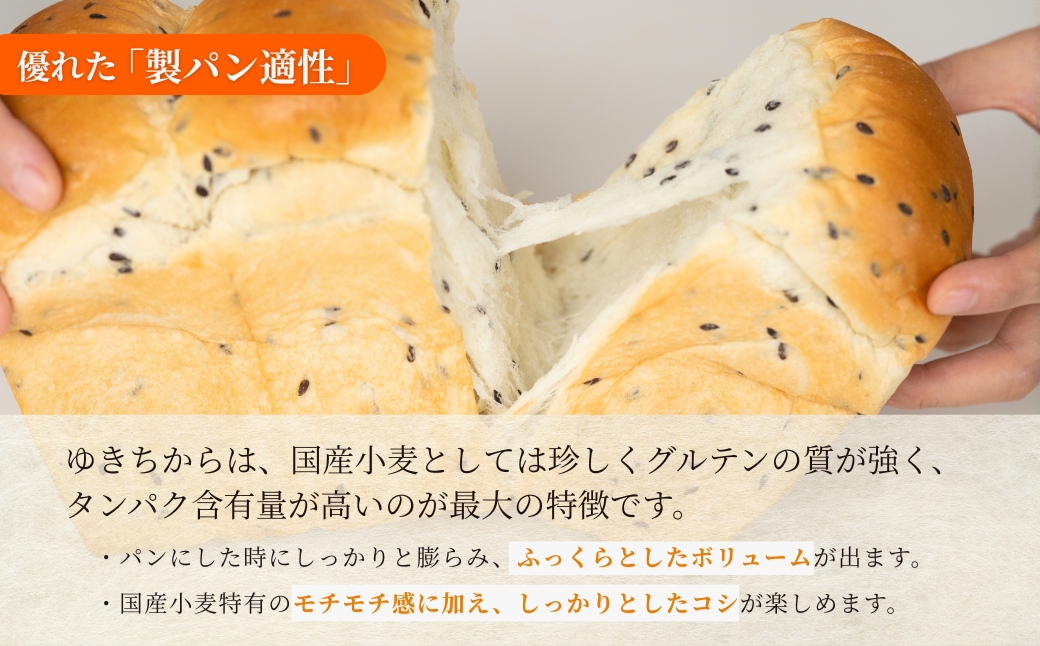 【ゆきちから100%】石挽き小麦粉 2kg(500g×4袋)