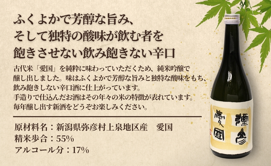 「ヨシカワ 郷技ぐいのみ 100ml」1個× 弥彦酒造「彌彦愛国 純米吟醸 720ml」1本セット