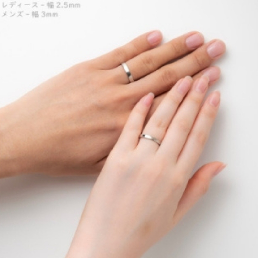 【セミオーダー】純チタン甲丸リング・ペア