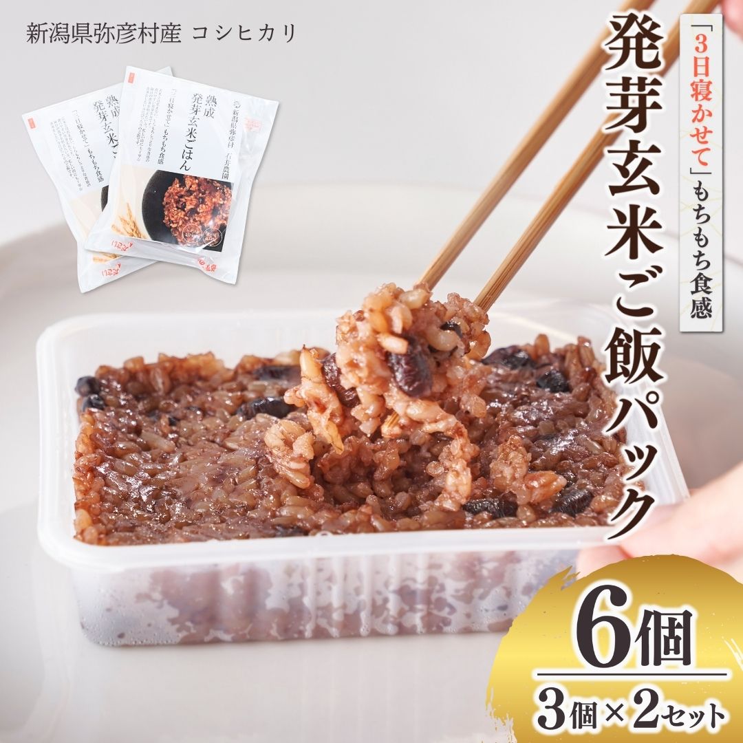 熟成3日 発芽玄米ご飯 パックご飯 6個(3パック×2セット) コシヒカリで作った酵素玄米